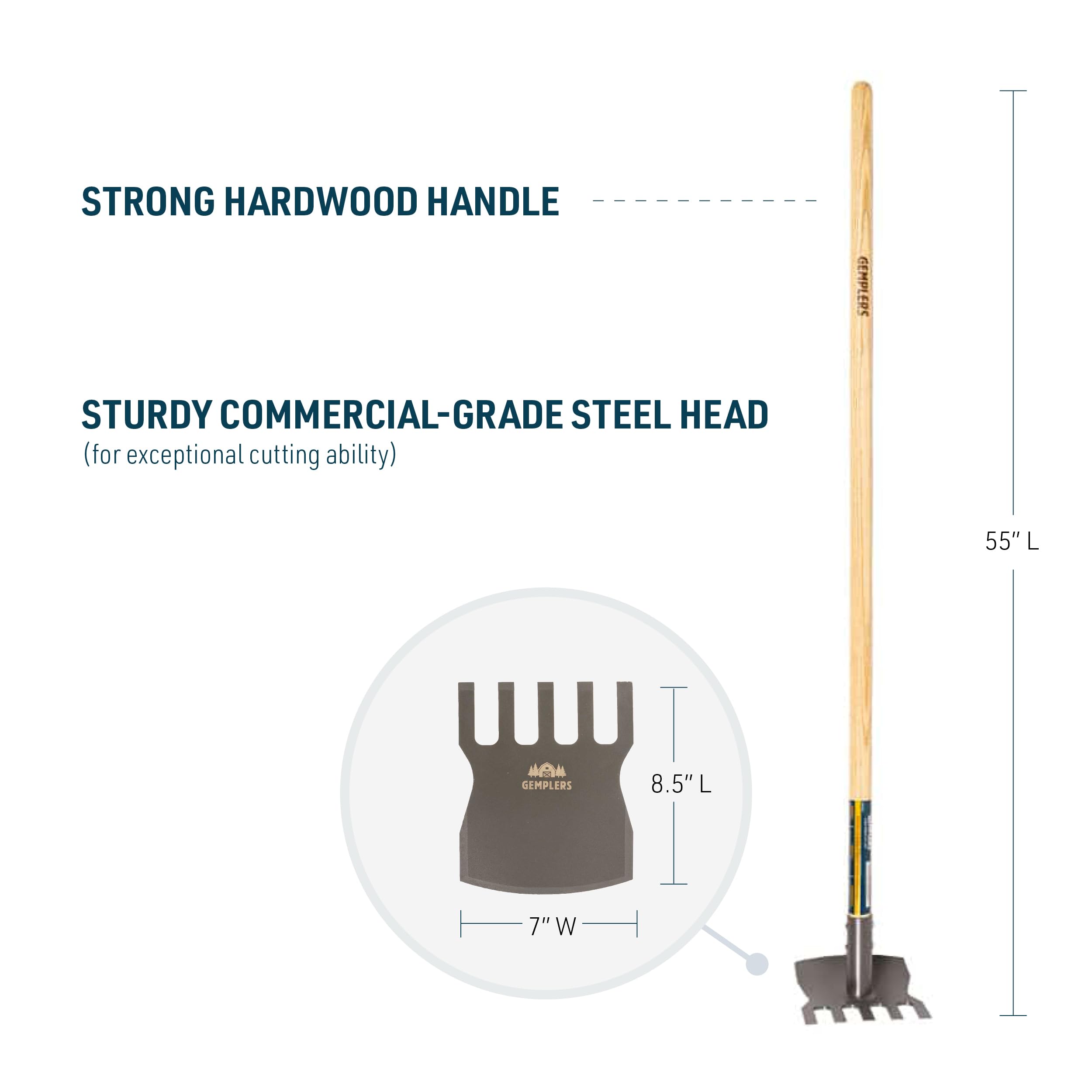 Gempler's rake hoe during fire prevention clearing around property.