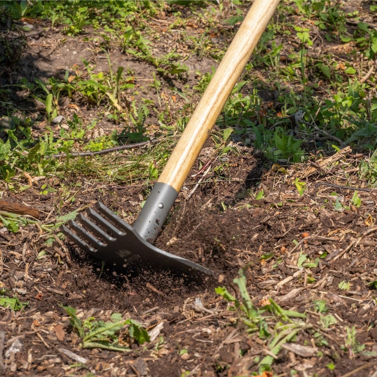 Gempler's rake hoe aiding trail building and land clearing.