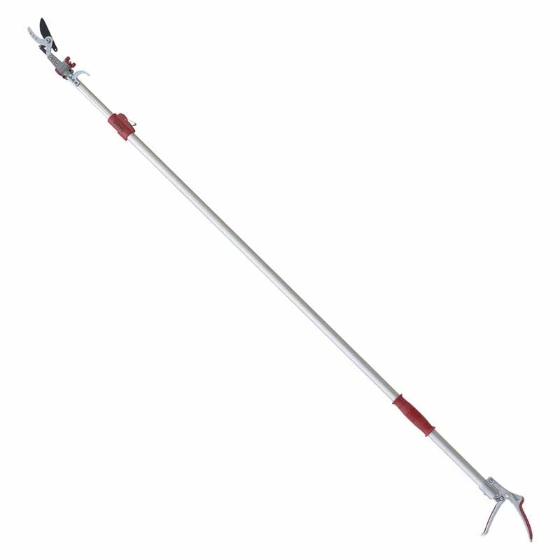 Gemplers telescoping long-reach bypass pruner extended for hard-to-reach branches.