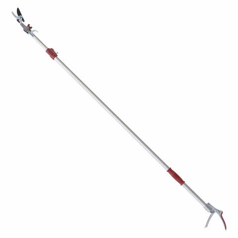 Gemplers telescoping long-reach bypass pruner extended for hard-to-reach branches.