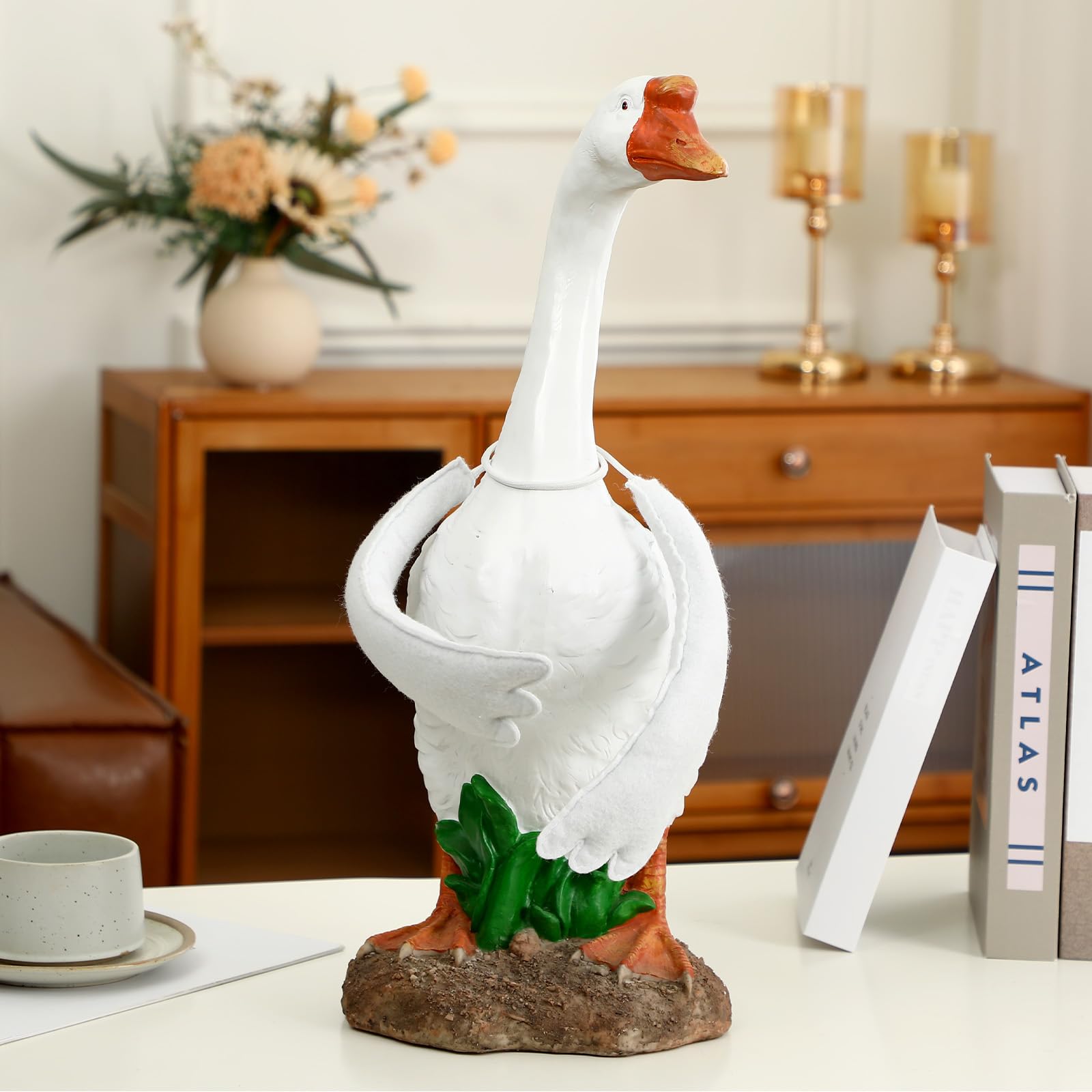 Gemscream poseable goose wings use cotton filling for a plump look.