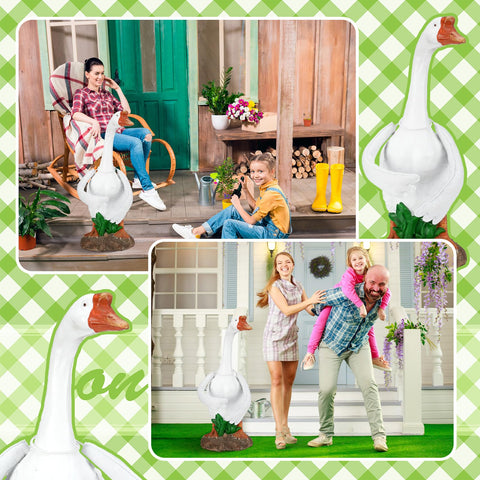 Gemscream poseable goose wings offer versatile porch decoration options.
