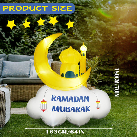 Gemscream LED Ramadan inflatable on lawn for festive night illumination