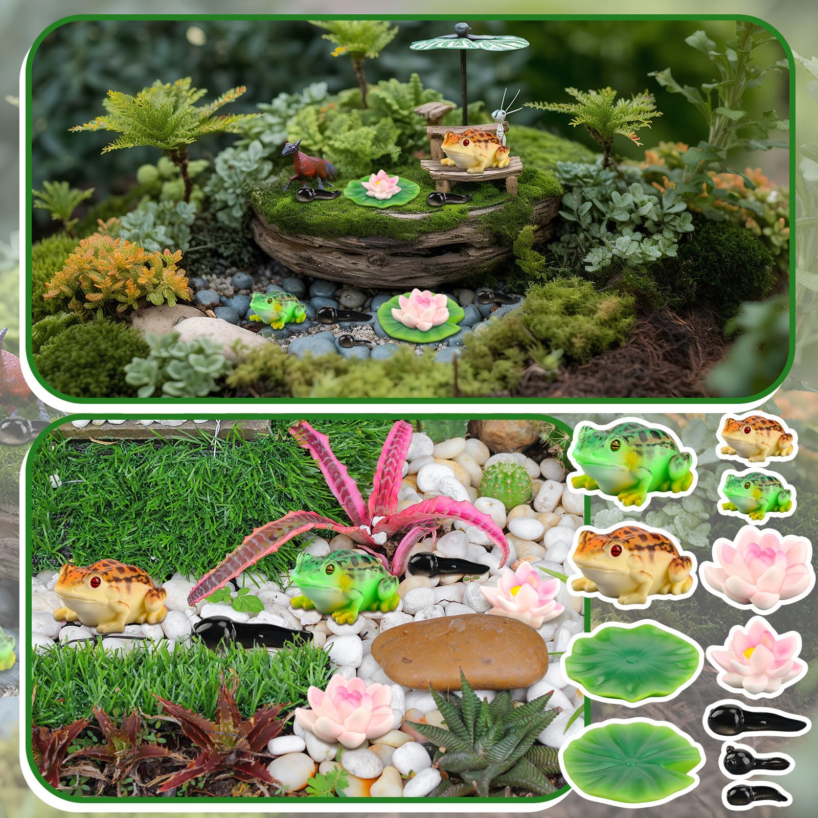 Gemscream mini pond decor set unifies color and texture for displays