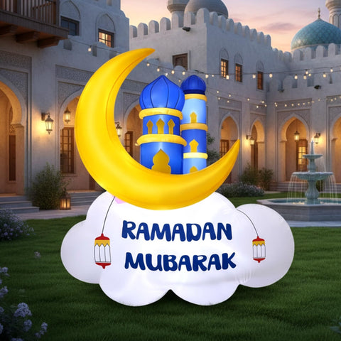 Gemscream ramadan moon inflatable glows softly for day and night yard display