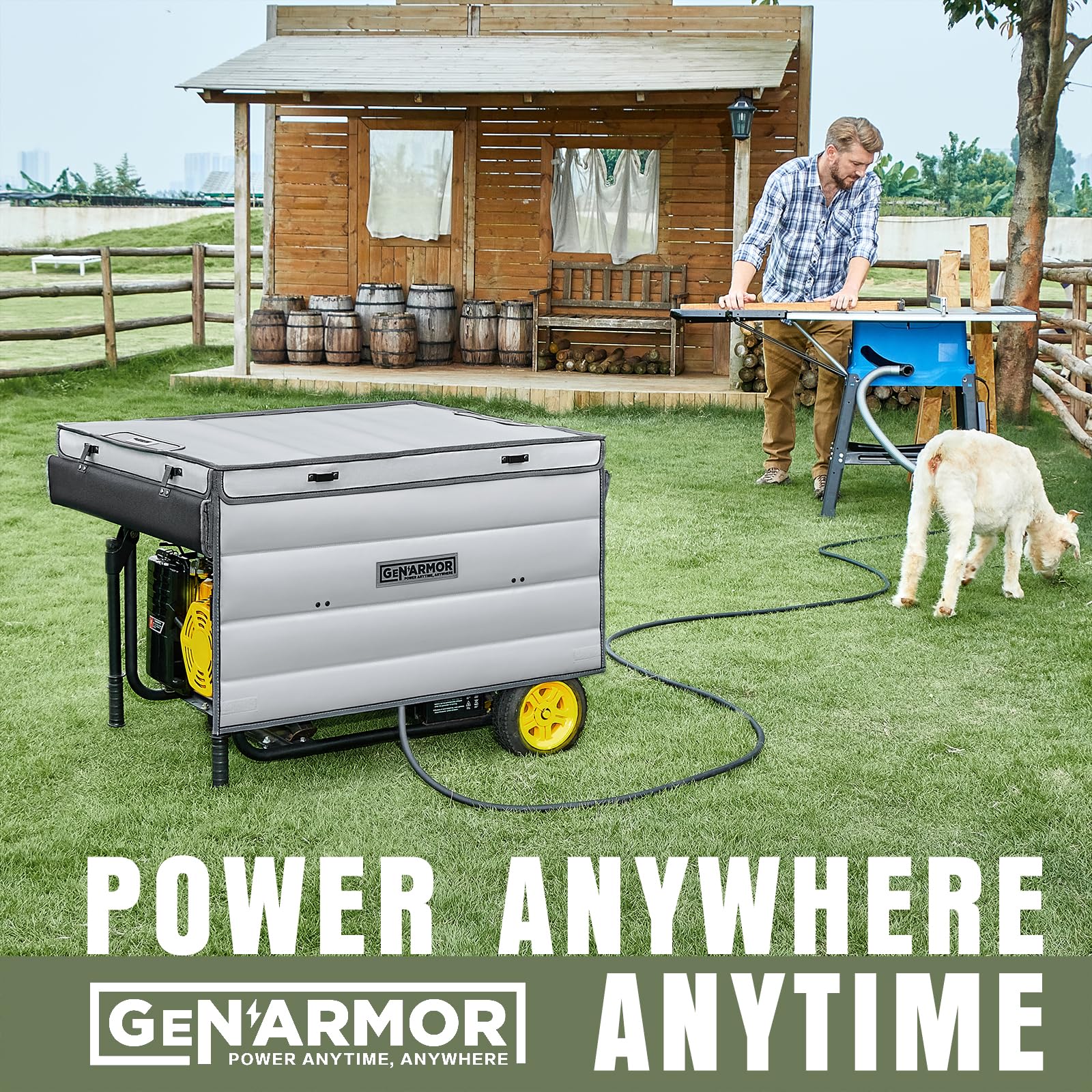 GenArmor universal compatibility fits 4000W–13000W generators.