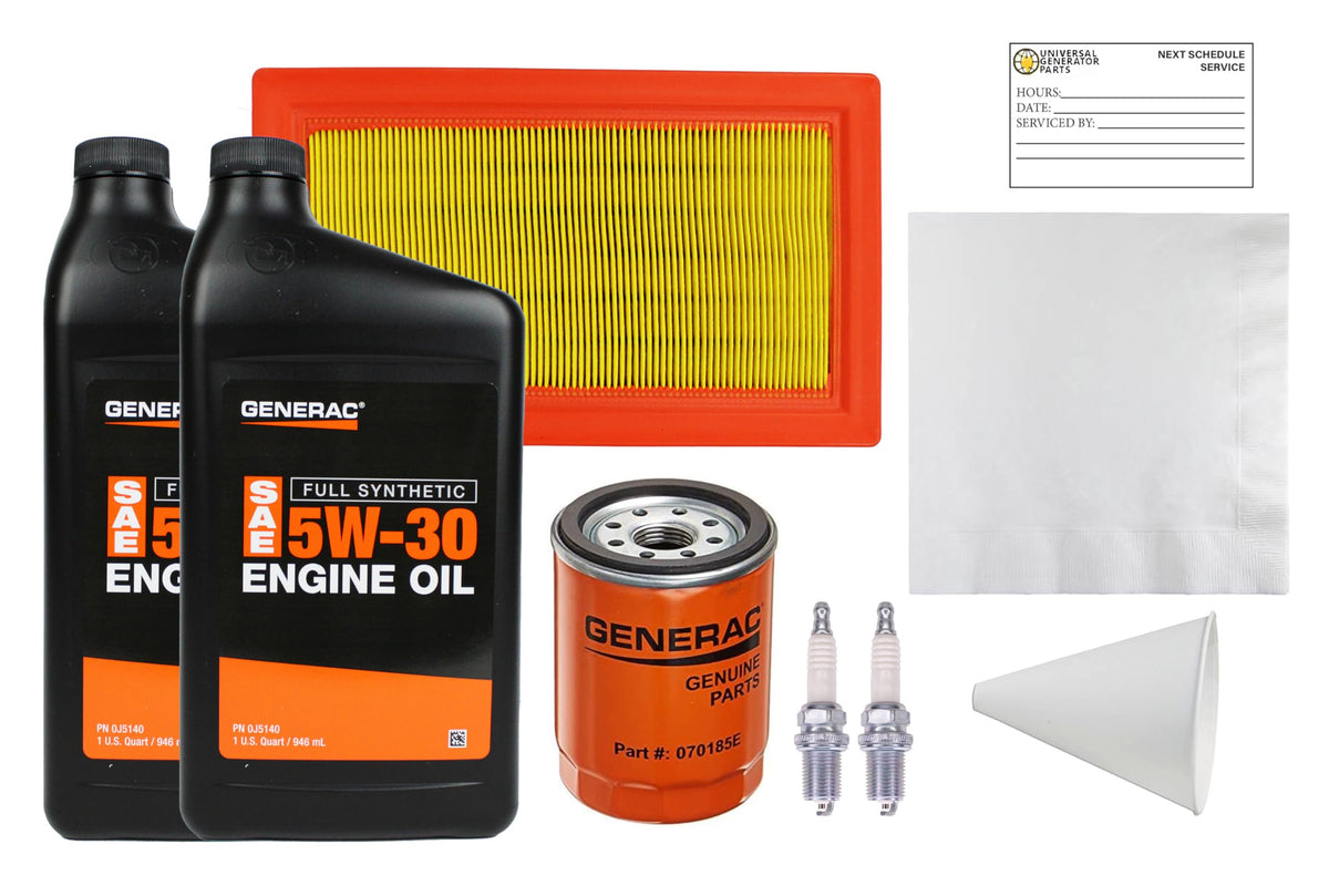 Generac 0J93230SSM maintenance kit with synthetic oil for SM 999 engines, supports efficient routine service.