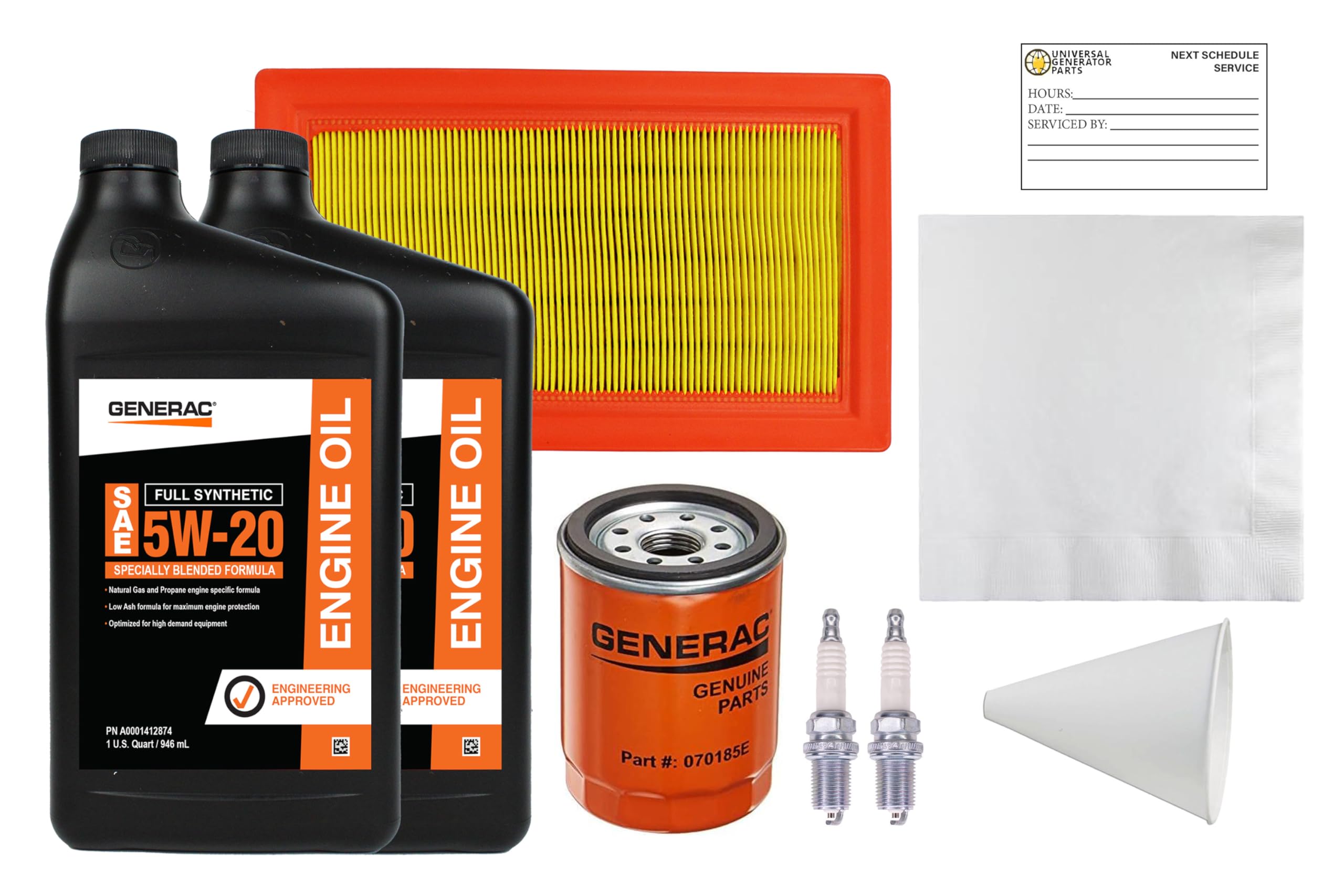 Generac maintenance kit for 20kW-22kW with synthetic oil supports smooth operation and ready-start performance