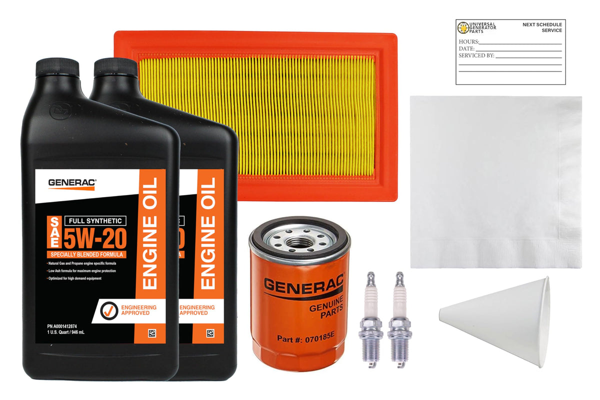 Generac maintenance kit for 20kW-22kW with synthetic oil supports smooth operation and ready-start performance