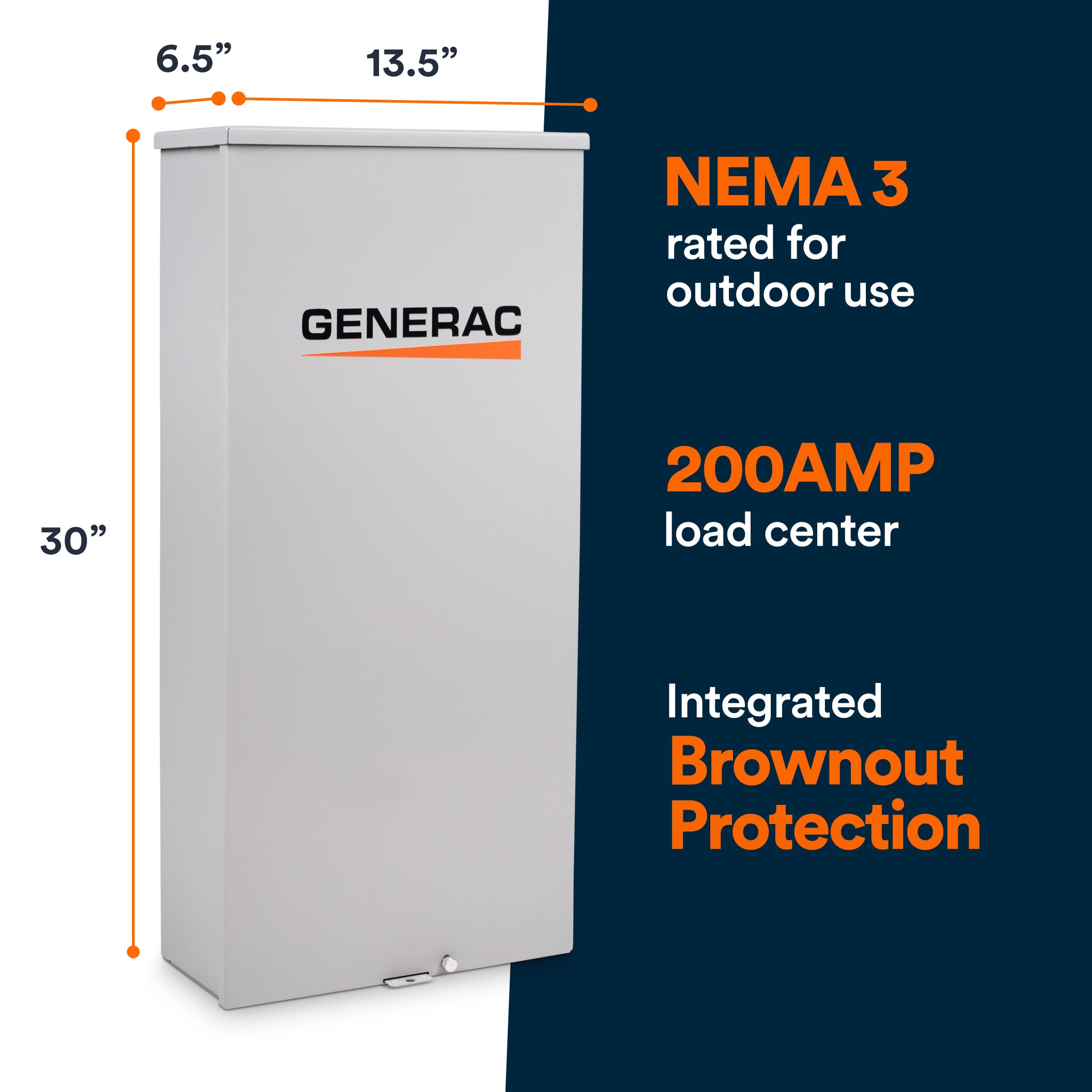 Generac 200A residential transfer switch supports consistent standby readiness.