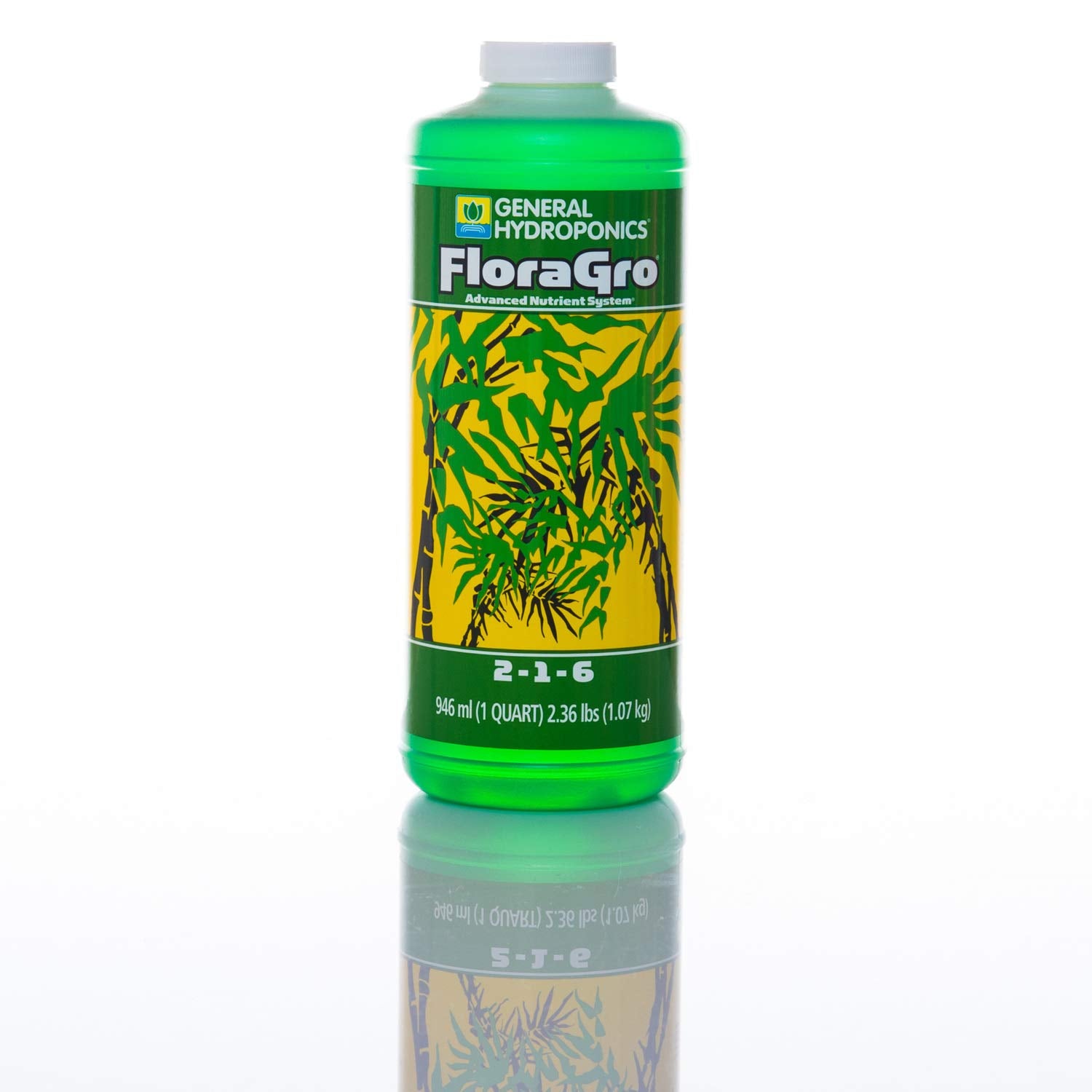 General Hydroponics FloraSeries reservoir mixing showing balanced nutrient addition.