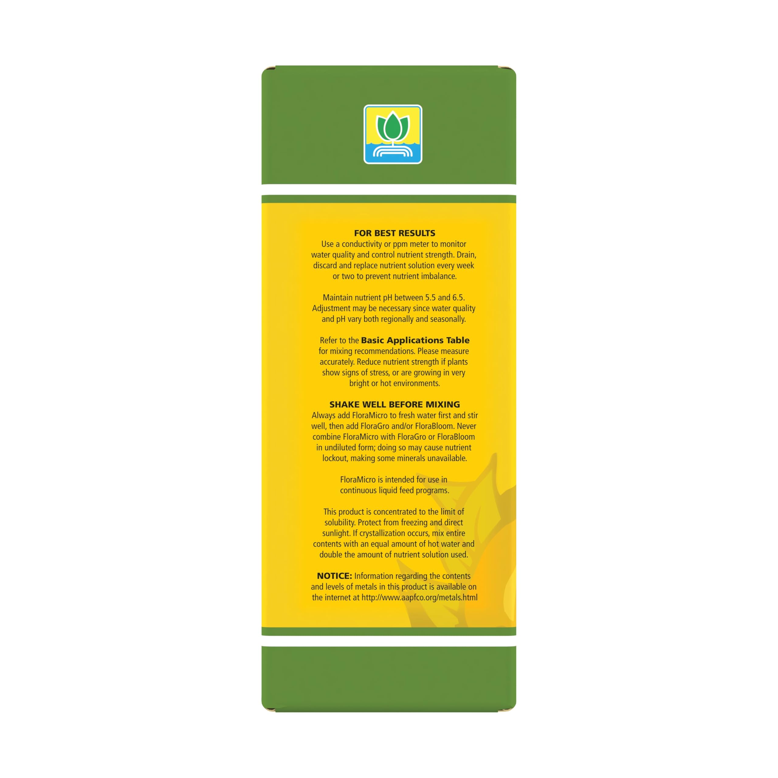 General Hydroponics FloraGro bottle dispensing promotes strong structural growth