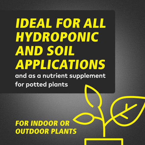 General Hydroponics nutrient-jar close-up shows organized storage and quick setup.