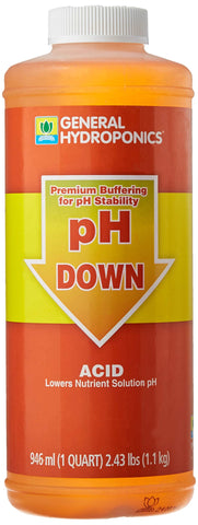 General Hydroponics Liquid Premium Buffering front view bottle maintains stable pH for healthy growth.