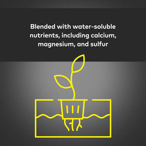 Close-up of MaxiGro label showing pH buffering and nutrients.