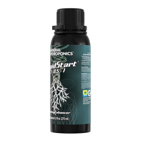 General Hydroponics RapidStart dosing visuals emphasize versatile use across growing media
