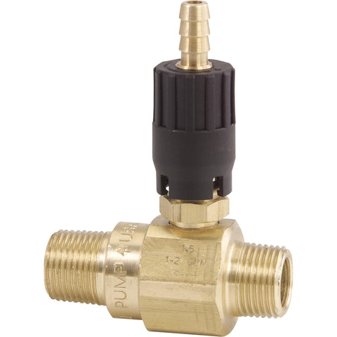 General Pump injector with 3/8 inch inlet/outlet for versatile cold or hot water use.