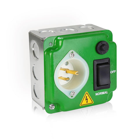 Generator transfer switch 20A-120V with prewired design for quick installation.