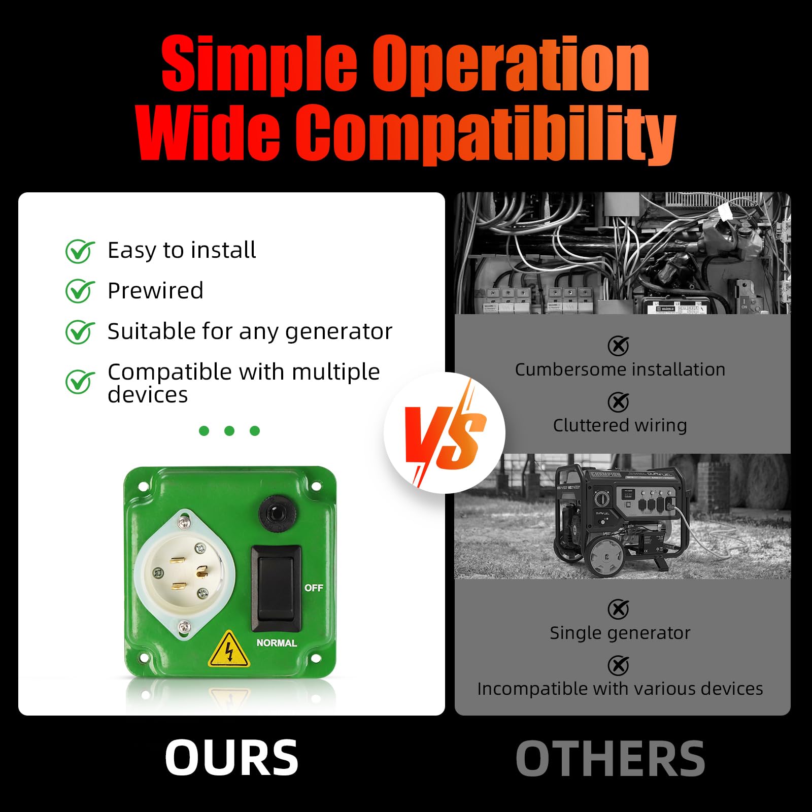 Corrosion-resistant metal base box supports durable operation of the switch.