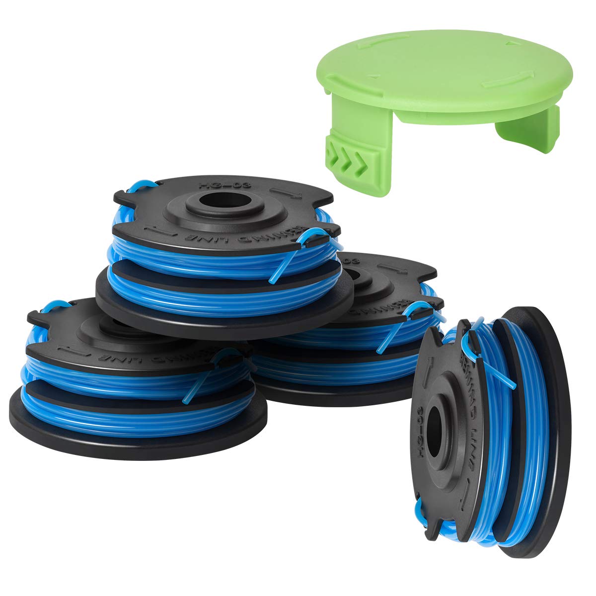 Generep dual line spool with cap cover for quick replacement