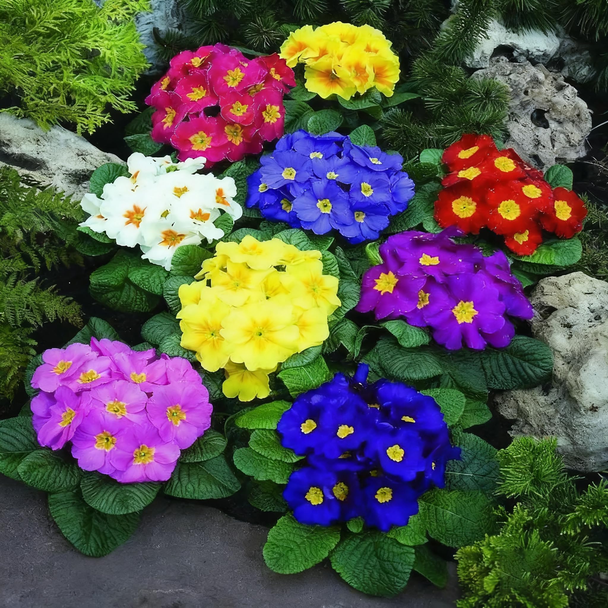 Generic 1000+ Primrose seeds packet for early-season garden color.