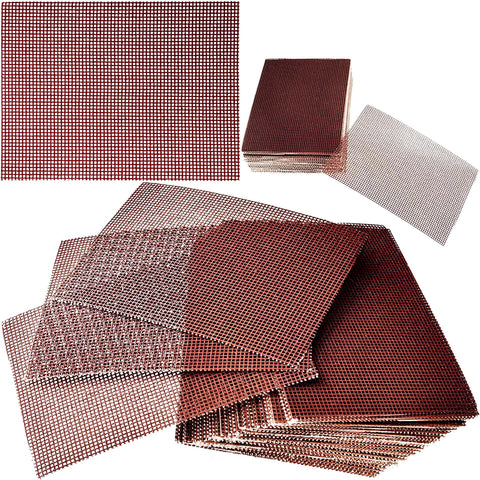 Generic 100-pack grill screen pretreated with aluminum oxide for tough stain removal.
