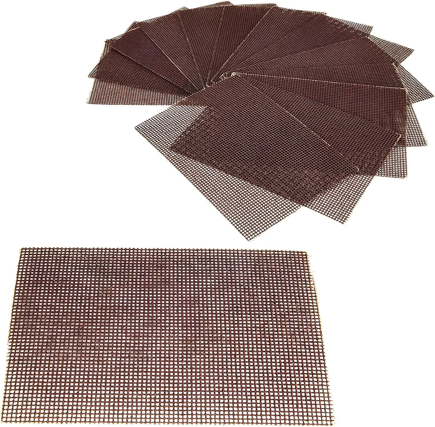 Generic 100-pack restaurant-grade grill screens for sanitary cooking surfaces.