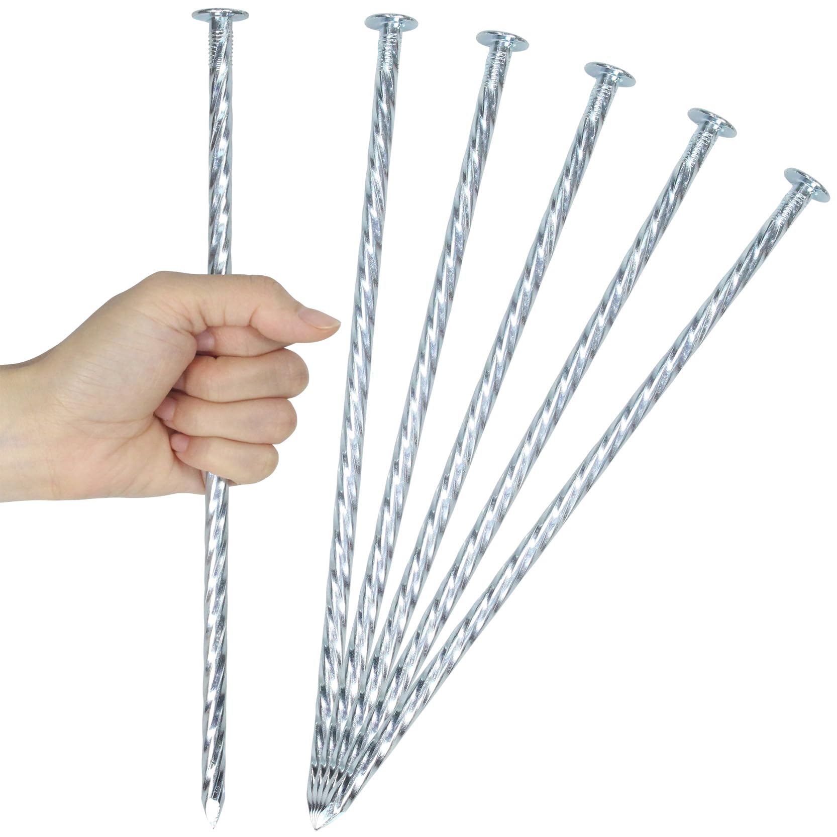 Generic 10 inch galvanized landscape spike with spiral design for secure edging