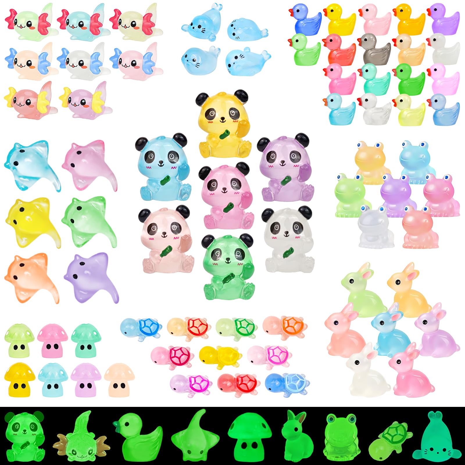 Generic 120pcs glow resin animals ducks - vivid garden decor and DIY crafts
