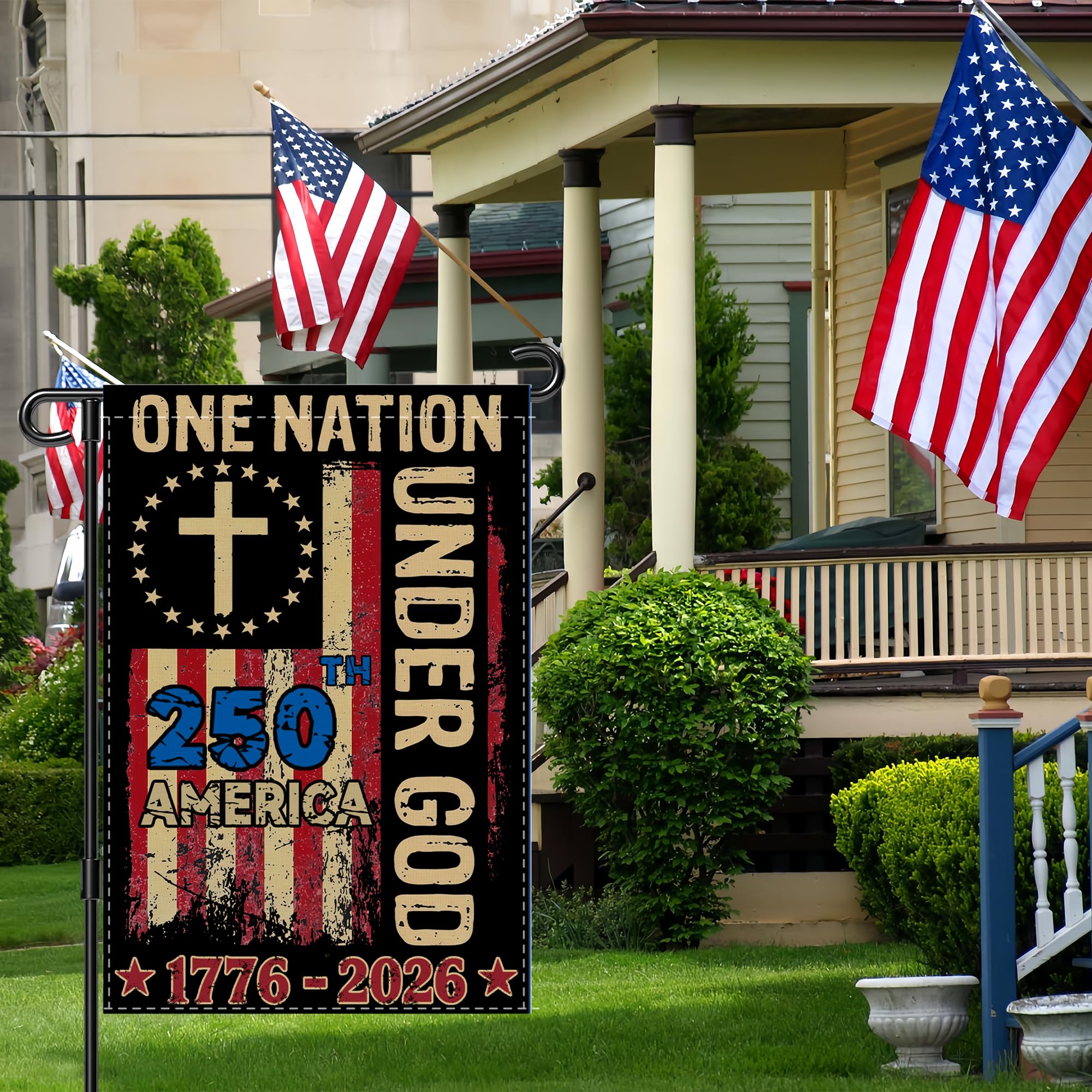 Generic 12x18 inch garden flag closeup showing high-definition printing.