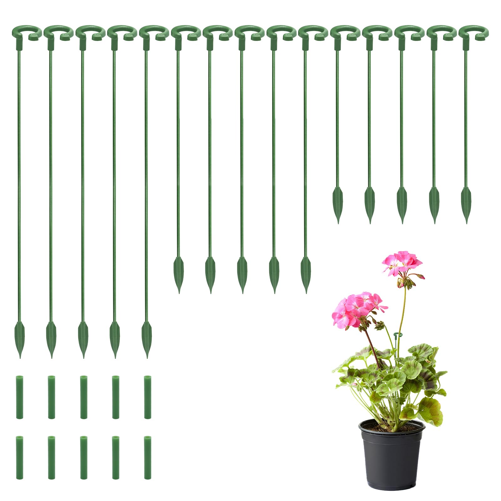 Generic 15-pack adjustable plant stakes for secure garden support.