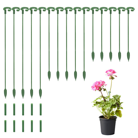Generic 15-pack adjustable plant stakes for secure garden support.
