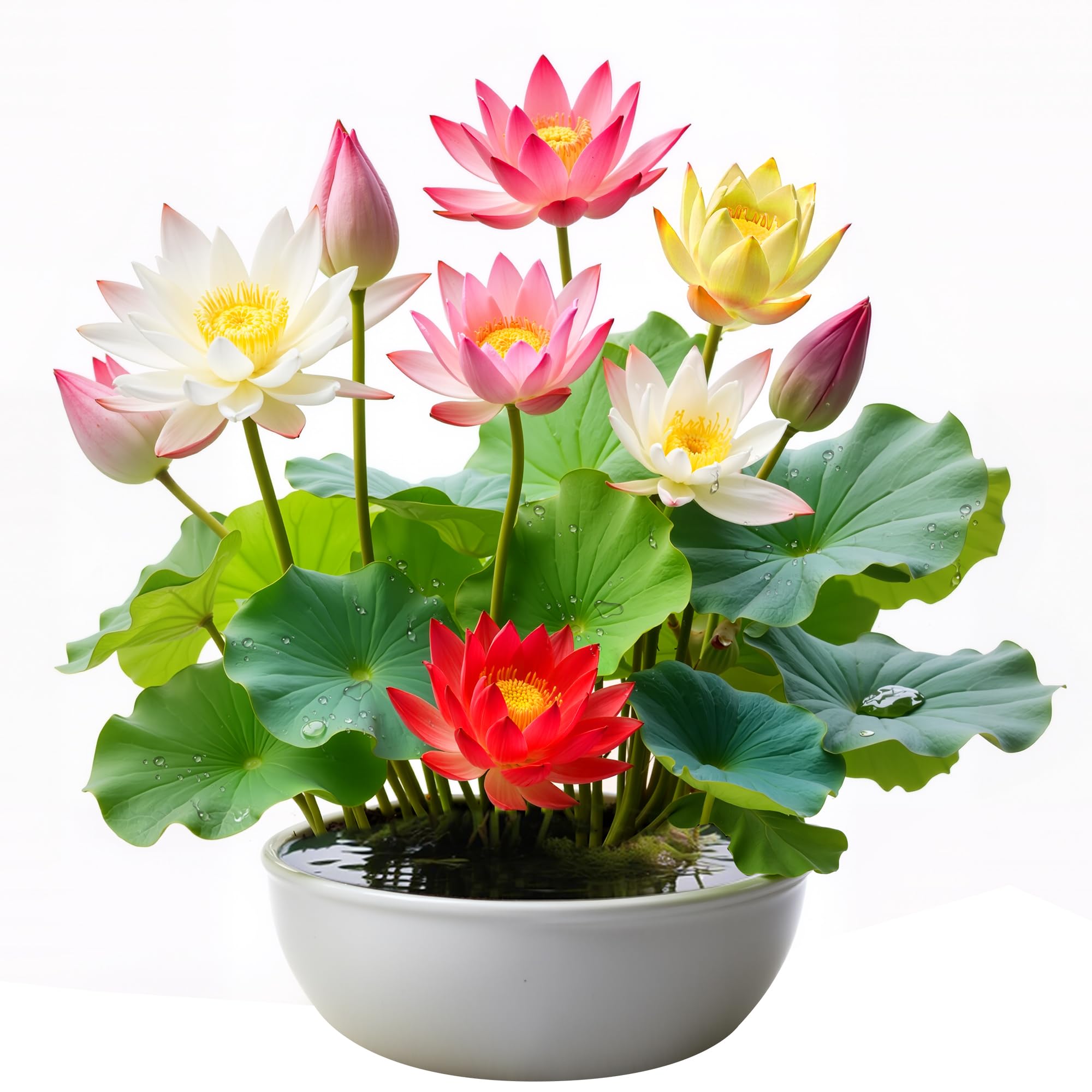 Generic 160pcs mixed lotus seeds for water planting showcase vibrant blooms.