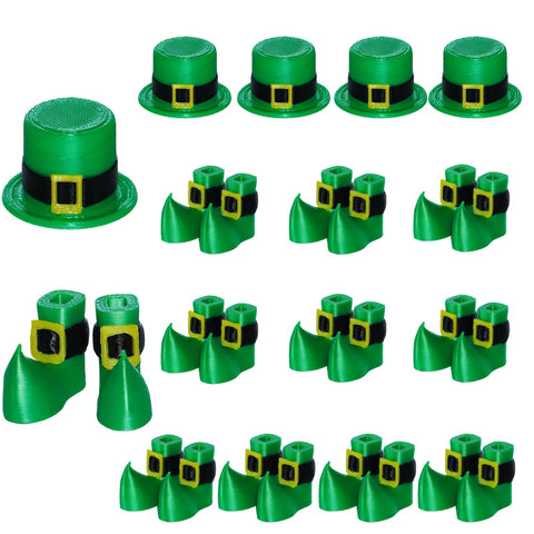Generic mini elf shoes with green hats bundle for playful display.