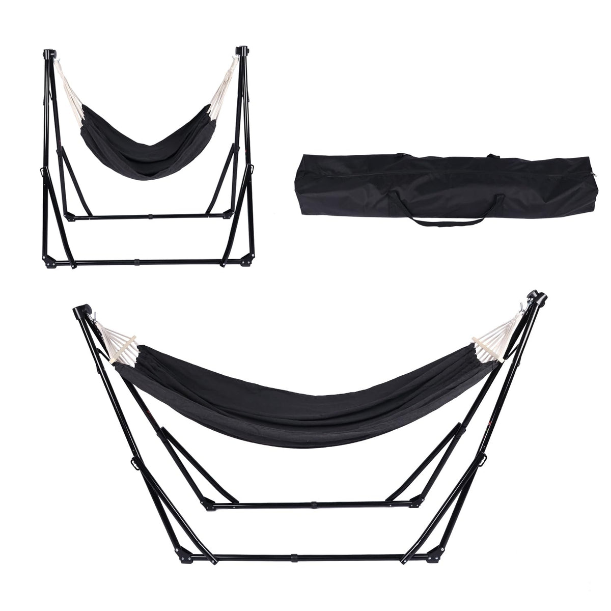 Generic 2 in 1 Hammock Stand with flat hammock for lounging.