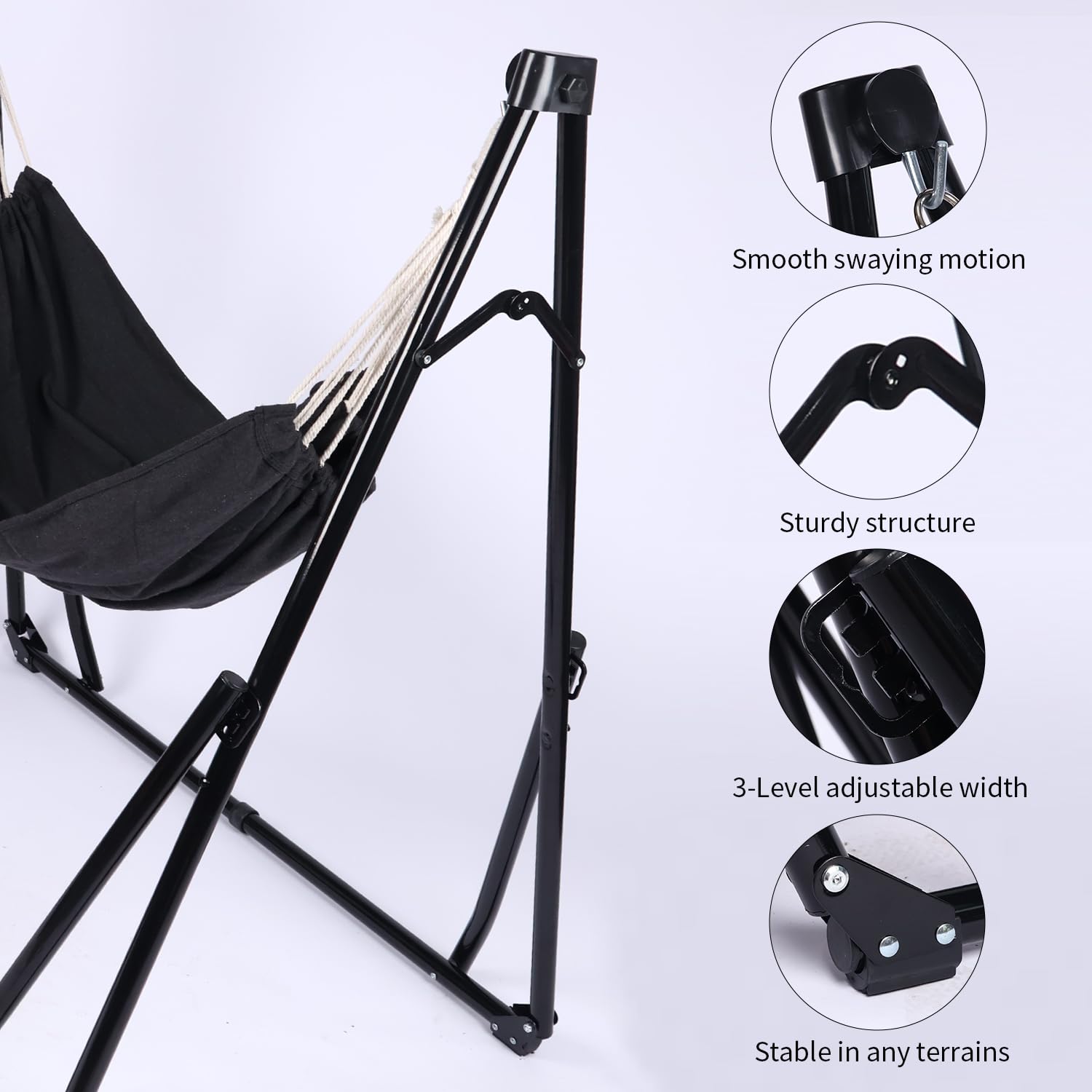 Generic 2 in 1 Hammock Stand folds into a portable setup.