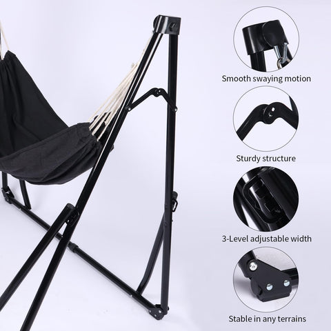 Generic 2 in 1 Hammock Stand folds into a portable setup.
