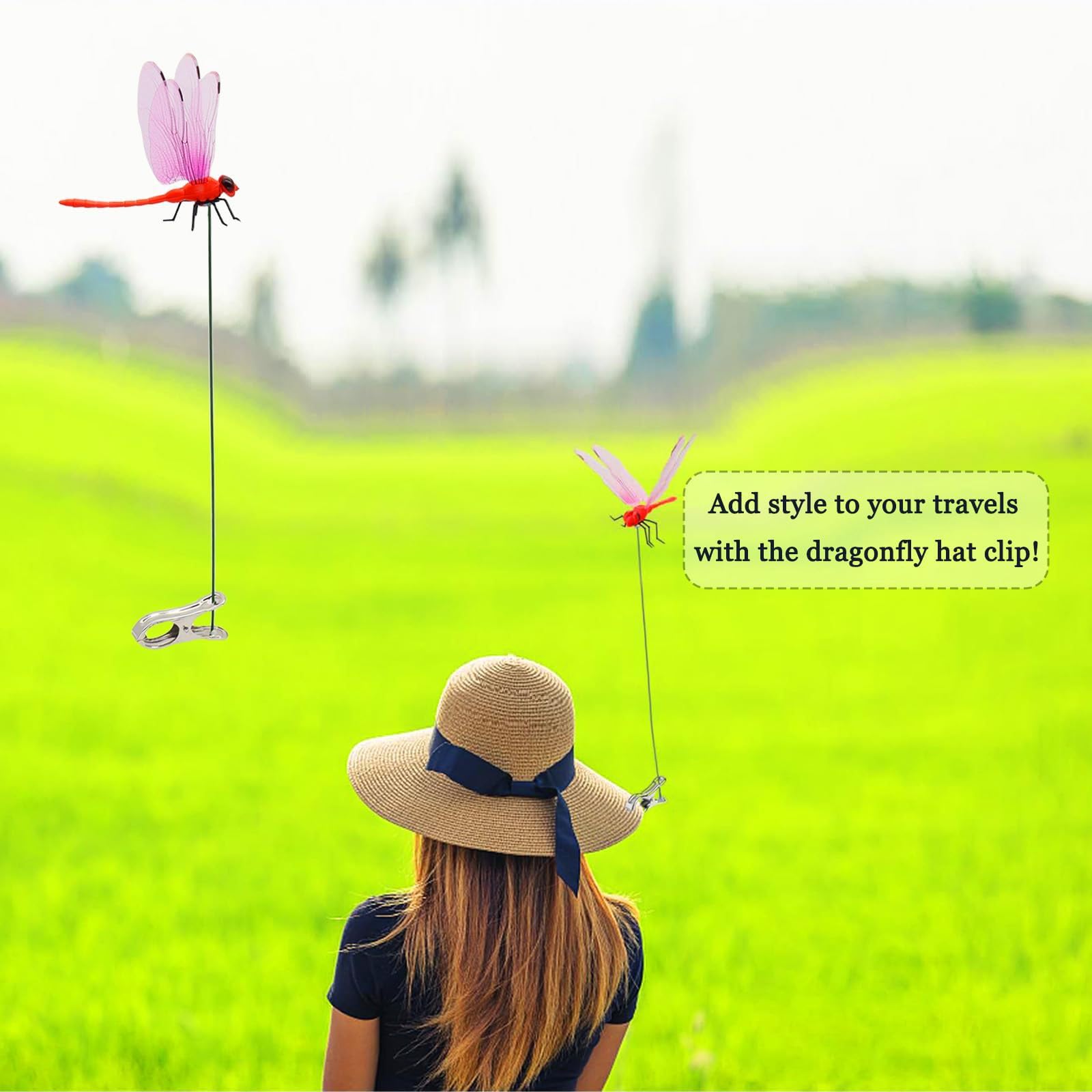 Generic 3D Dragonfly Clip red adds color and pest deterrence