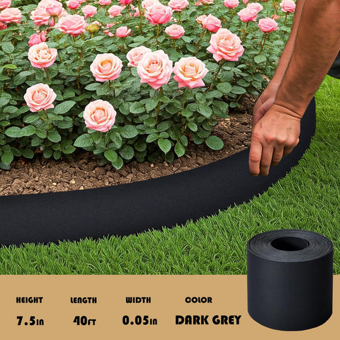 Generic edging is flexible to follow curves for clean garden borders.