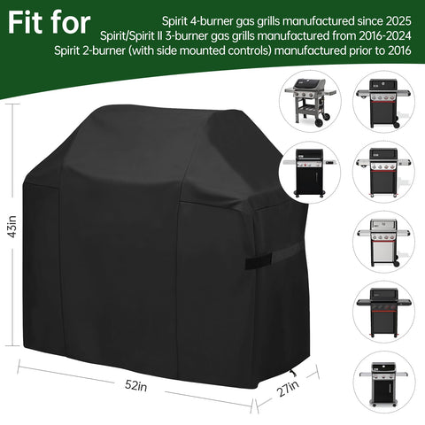Generic grill cover with adjustable drawstring guards lid during wind and storms