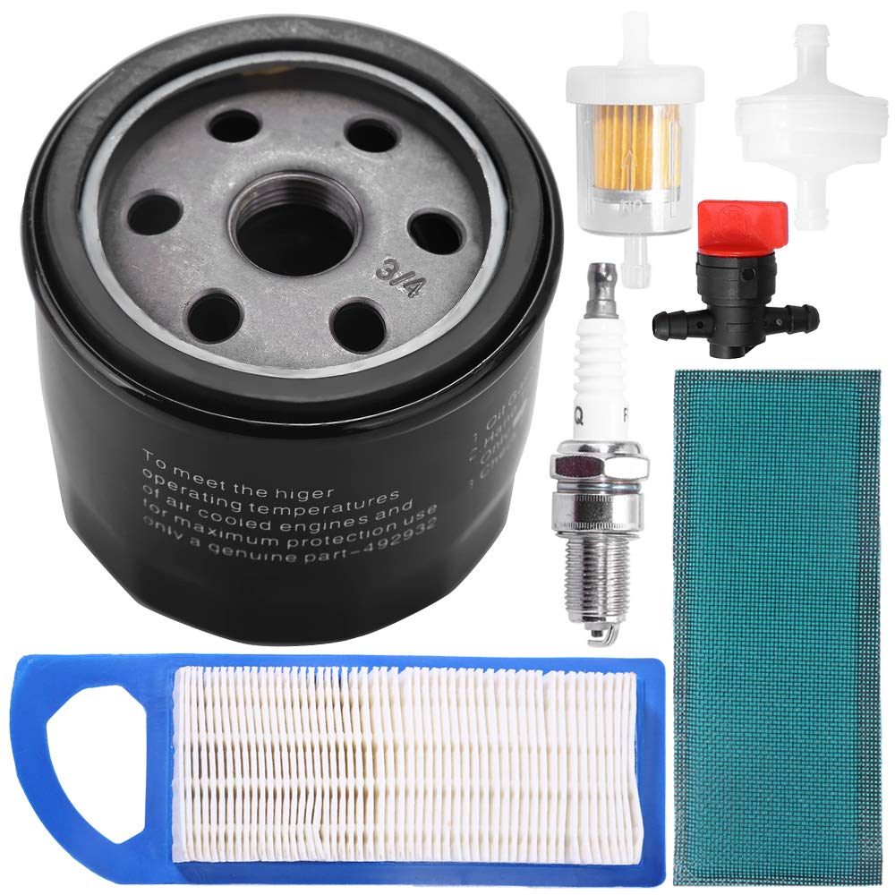 Generic air filter tune-up kit for Briggs-Stratton lawn mowers improves airflow and engine efficiency.