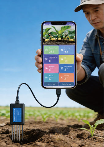 Generic android-compatible soil tester for on-the-go field analysis.