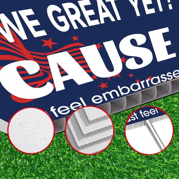 Generic Are We Great Yet protest-ready sign ideal for yards, protests, and events.