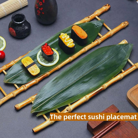 Generic bamboo leaves decorative packaging for dishes and wraps.