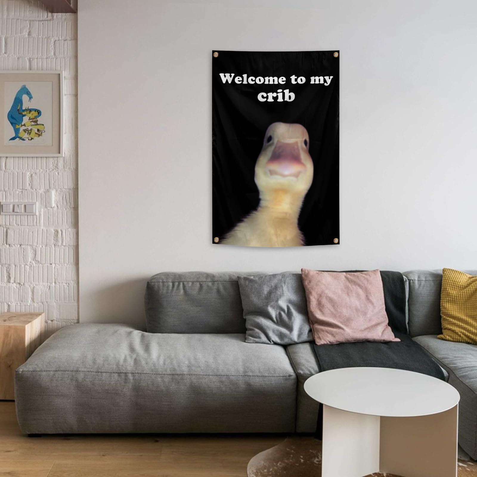 Generic bedhead background flag featuring a playful duck motif