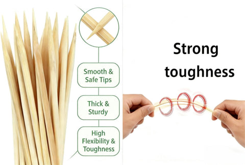 Generic bamboo skewers are biodegradable and eco-friendly.