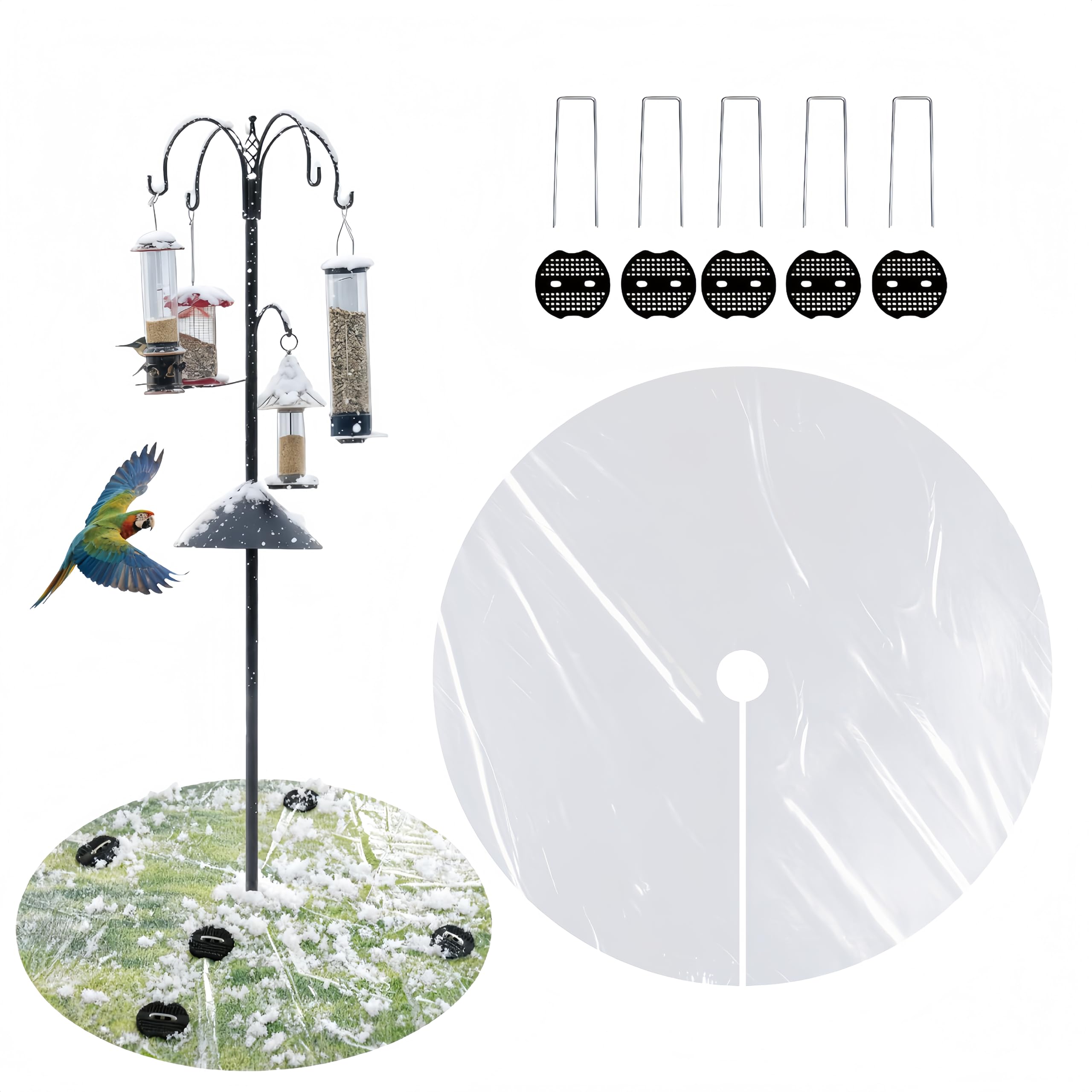 Generic round 47.24-inch bird seed catcher mat protecting your lawn from spills