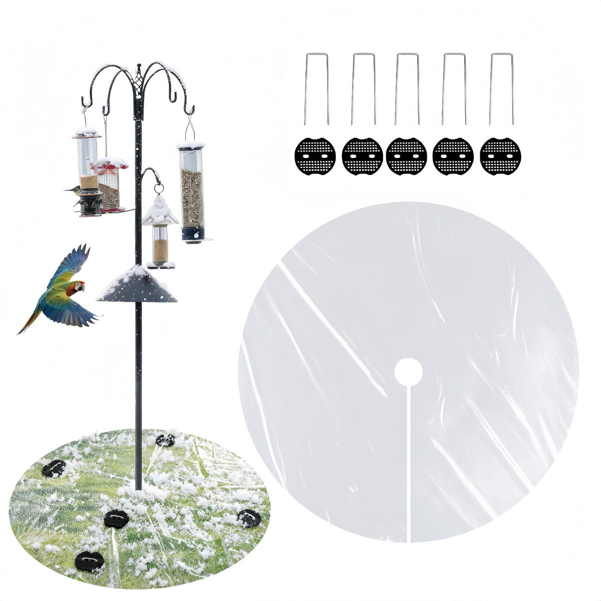 Generic round 47.24-inch bird seed catcher mat protecting your lawn from spills