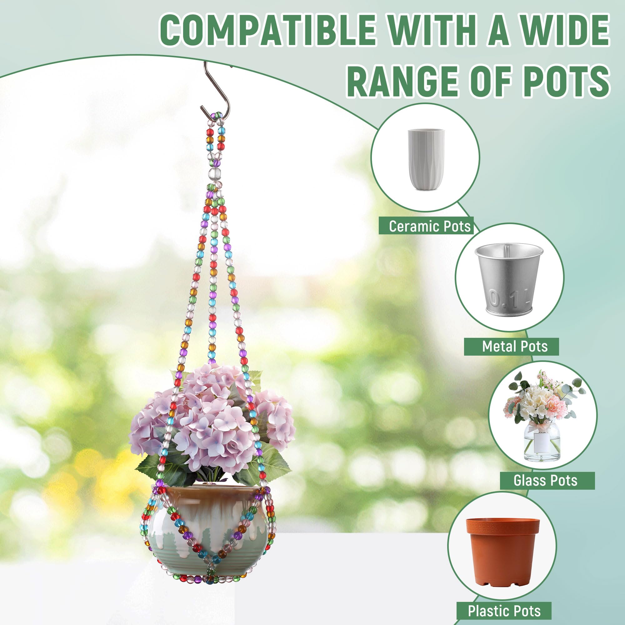 Bohemian hanging planter holder adds texture and color to any room.