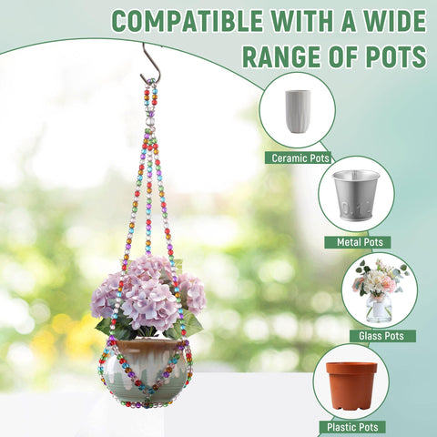 Bohemian hanging planter holder adds texture and color to any room.